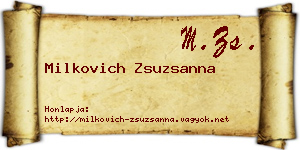 Milkovich Zsuzsanna névjegykártya